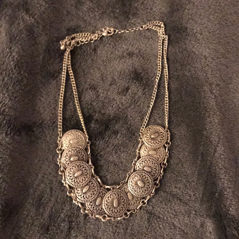 Boutique silver boho necklace